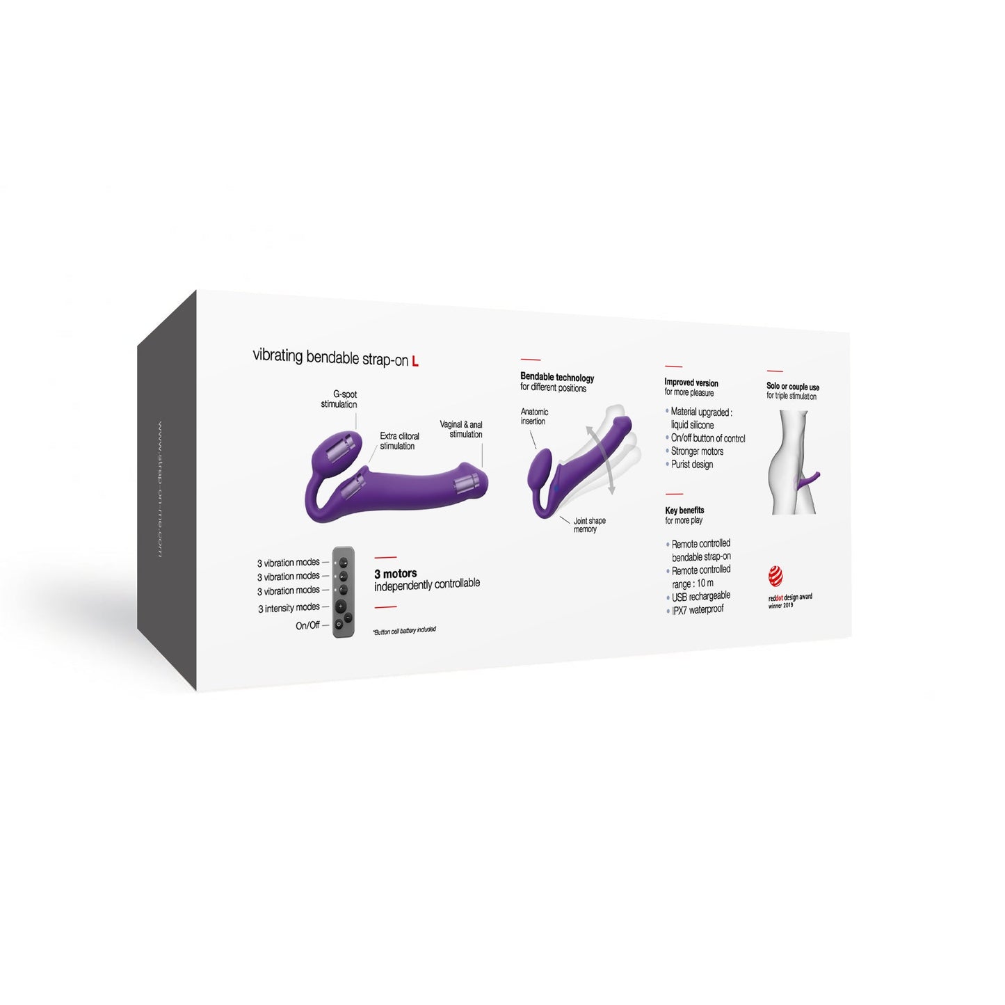 Vibrating Strapless Strap-On Large - Purple