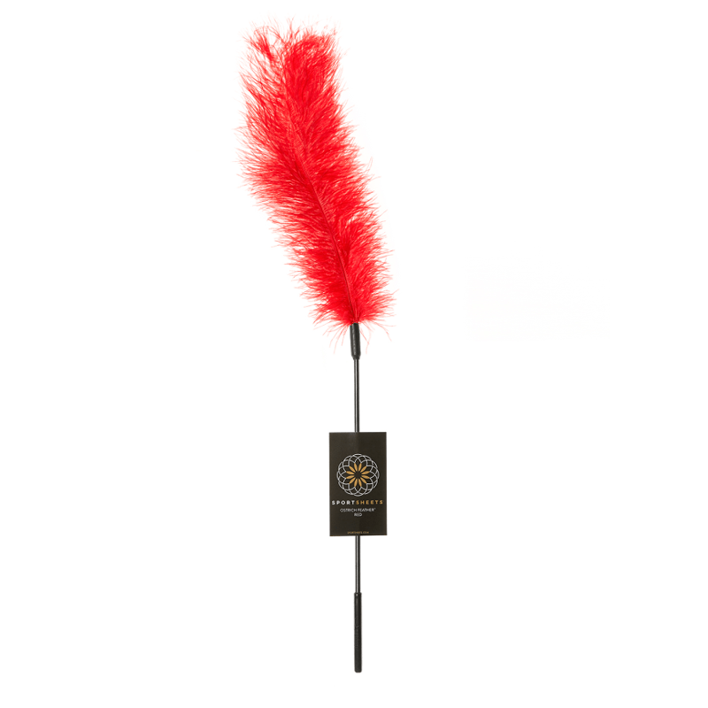 Ostrich Feather Tickler - Red
