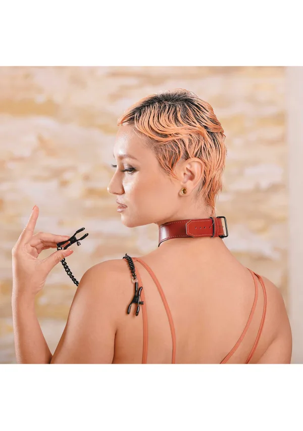 Saffron - Collar with Nipple Clamps