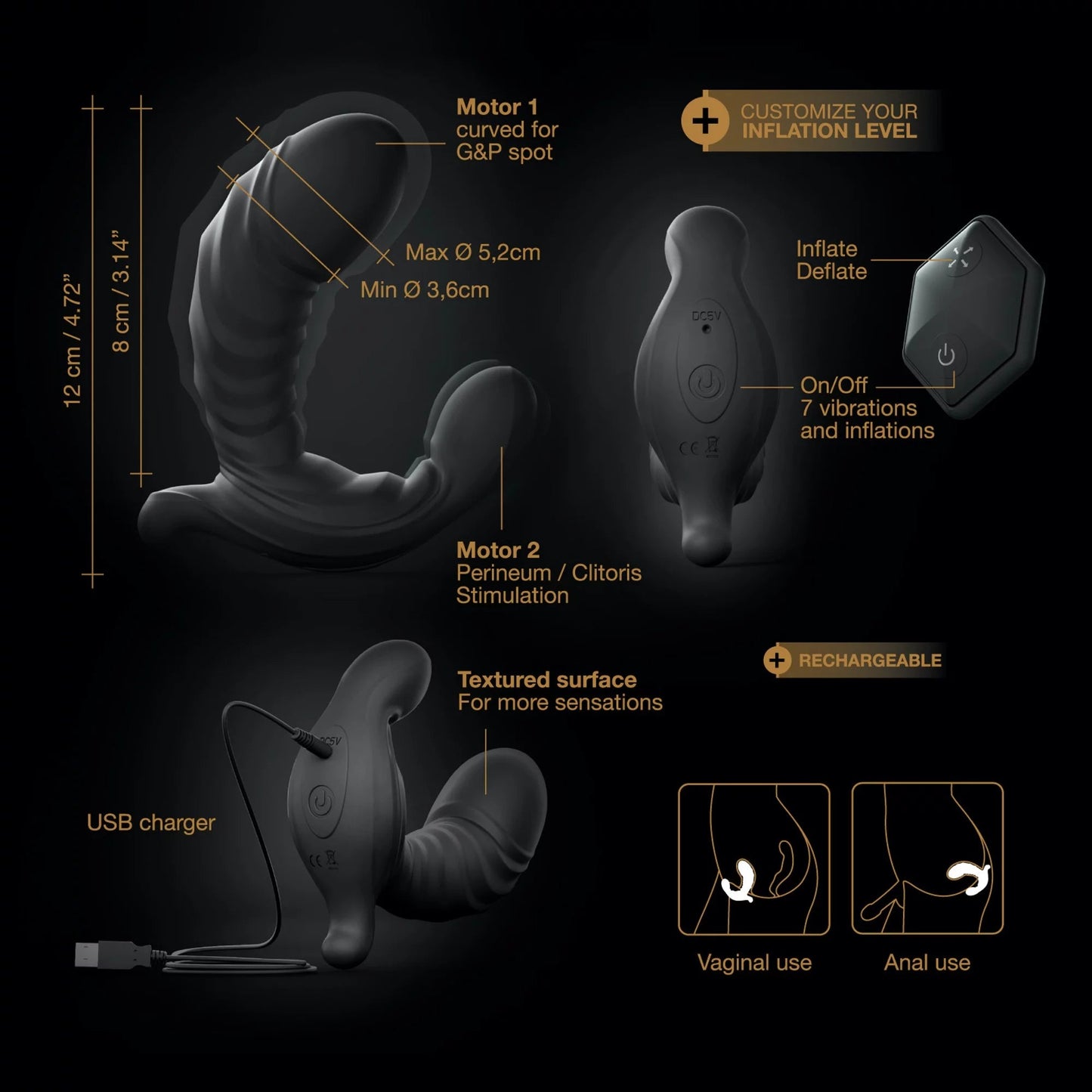 Ultimate Expand - Remote Controlled Inflatable Vibrator