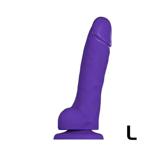 Soft Suction Cup Dildo Purple - Large