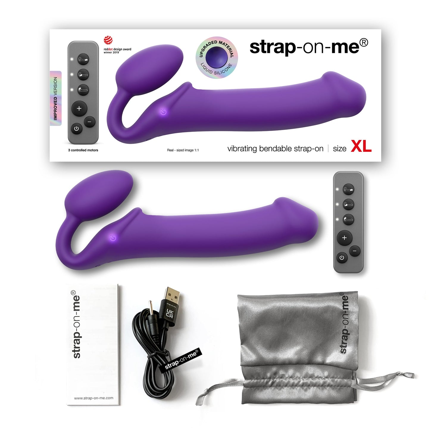 Vibrating Strapless Strap-On XL - Purple