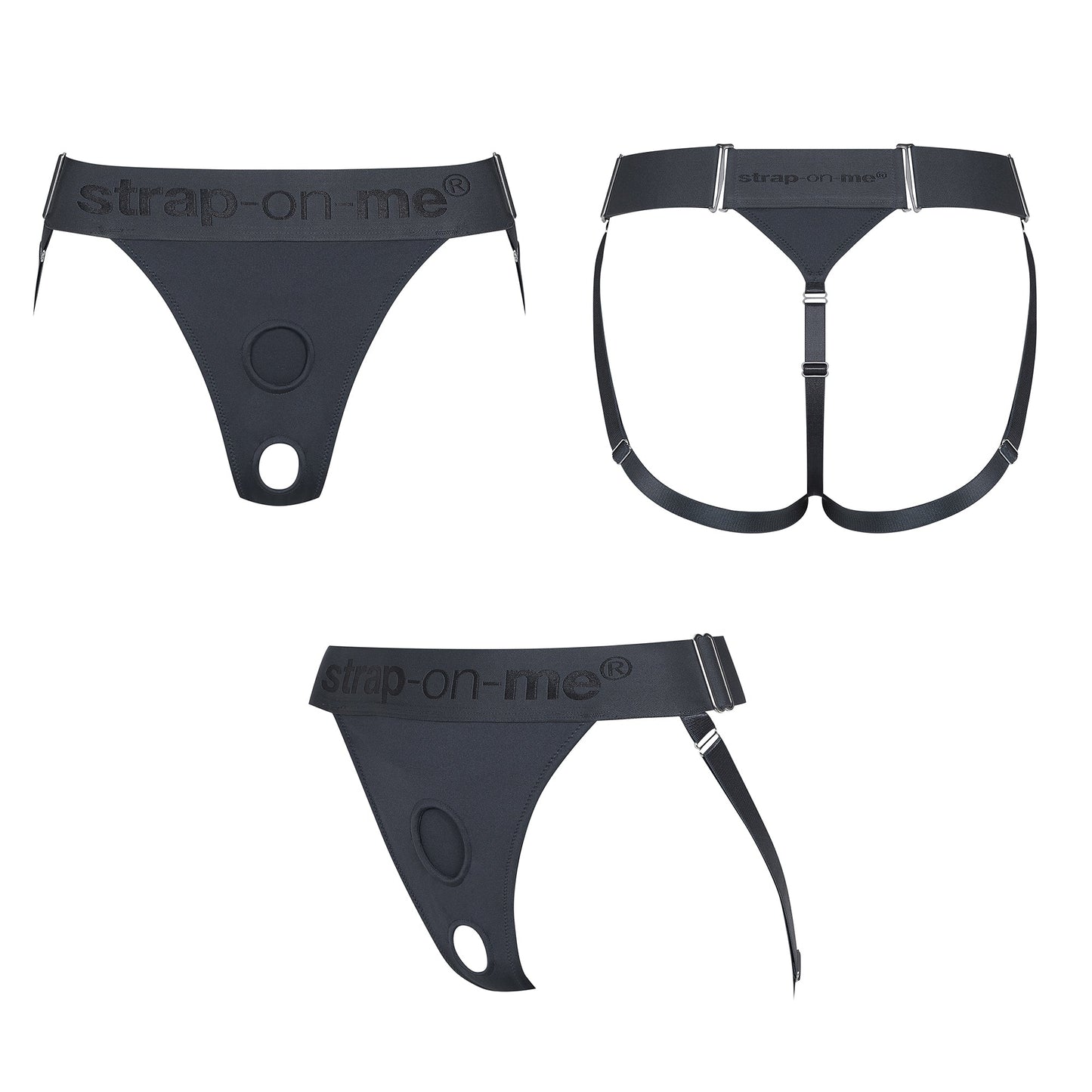 Unique Lingerie Strap On Harness - Grey