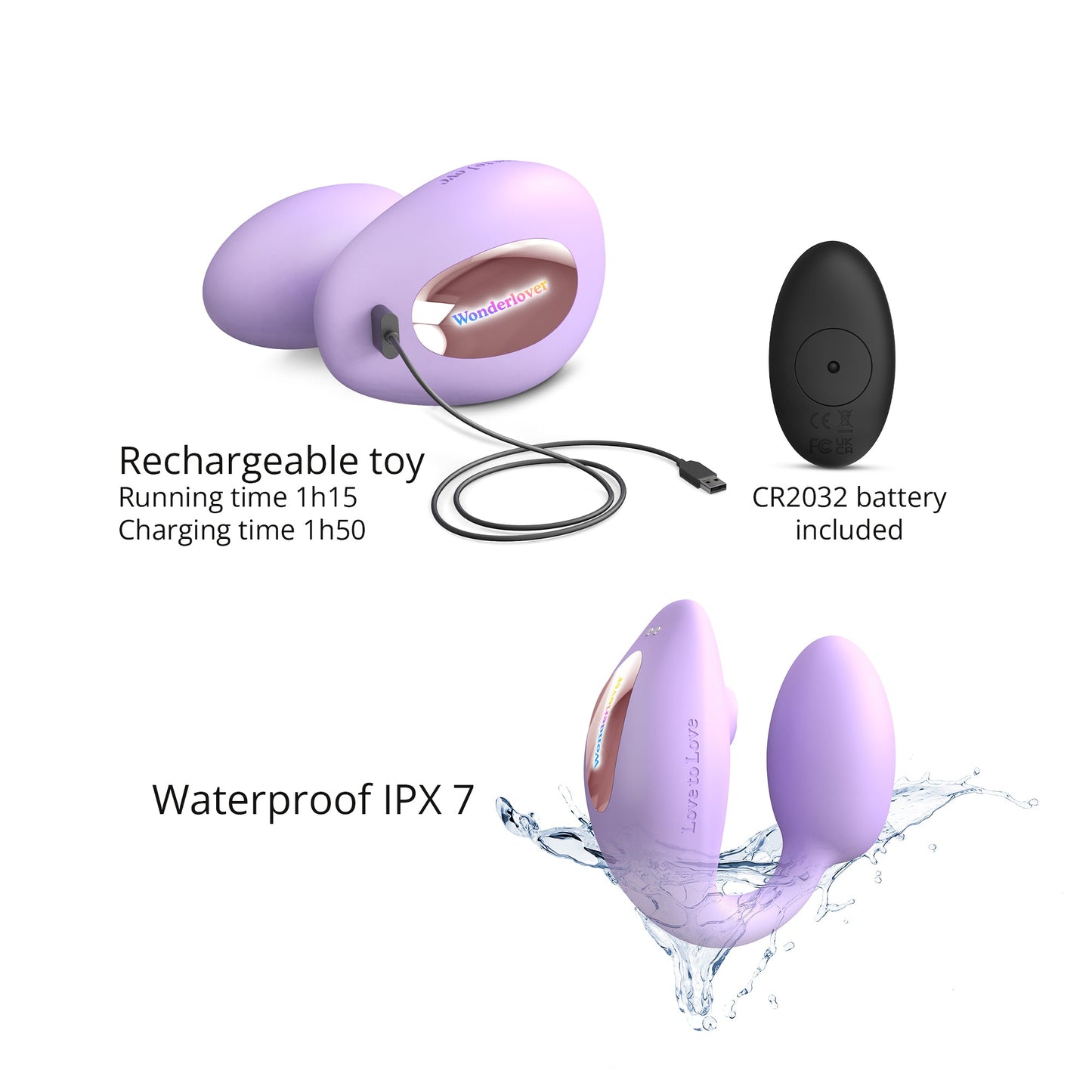 Wonderlover Remote Controlled Clitoral & G-Spot Vibe - Viva Mauve