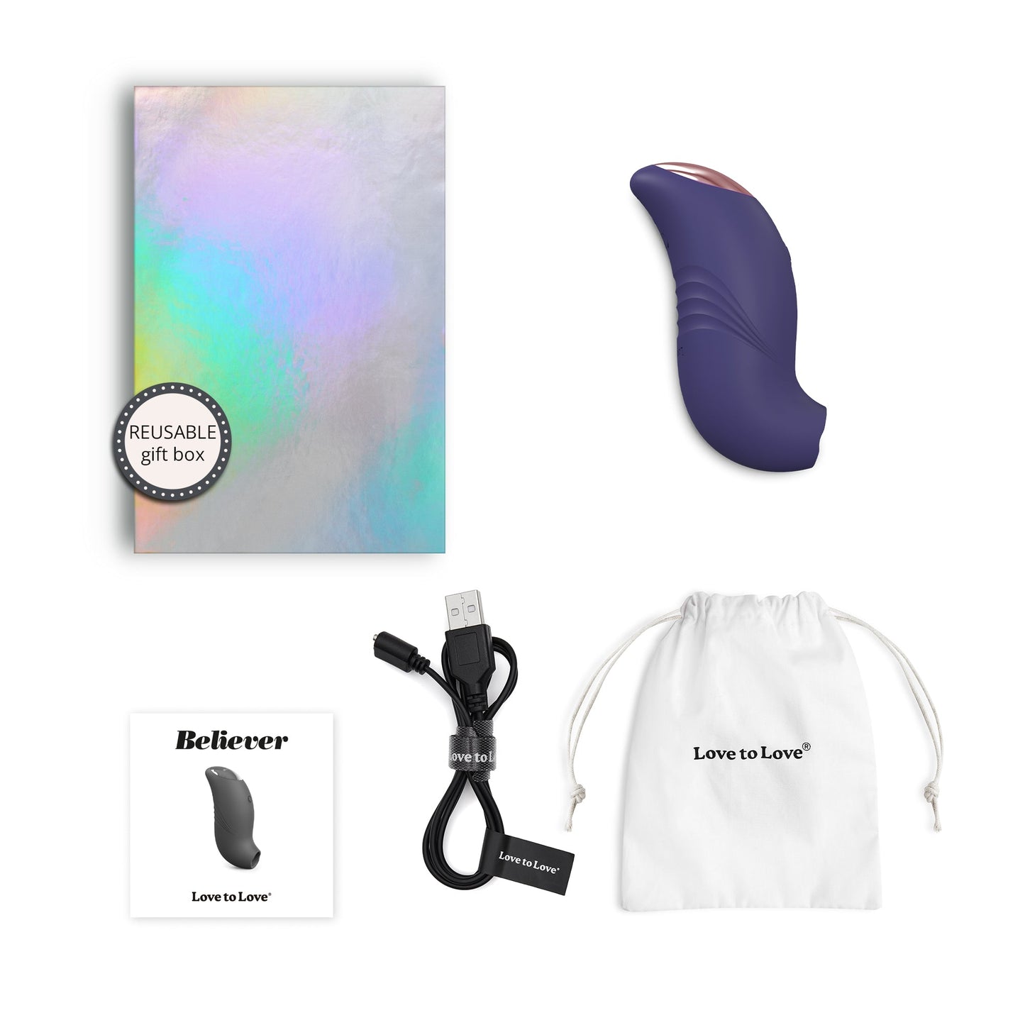 Believer Air Pressure Vibrator - Midnight Indigo