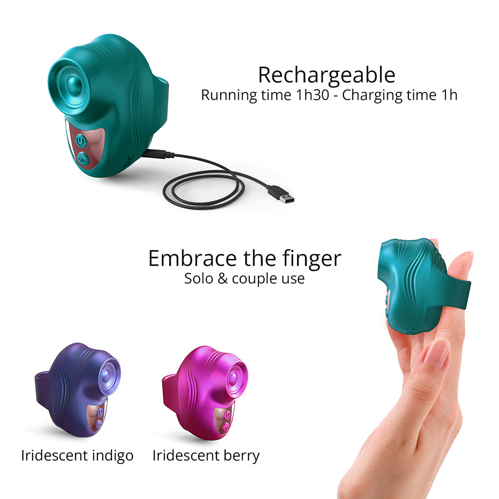Kisscool Finger Vibrator - Teal