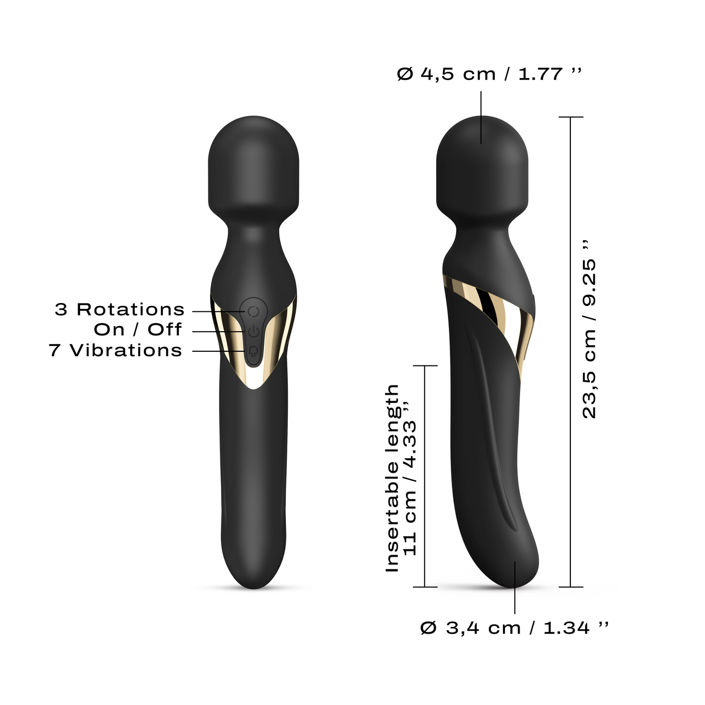 Dual Orgasms Wand Vibrator