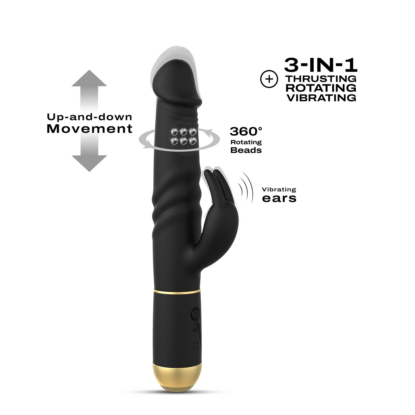 Furious Rabbit 2.0 Vibrator - Black/Gold