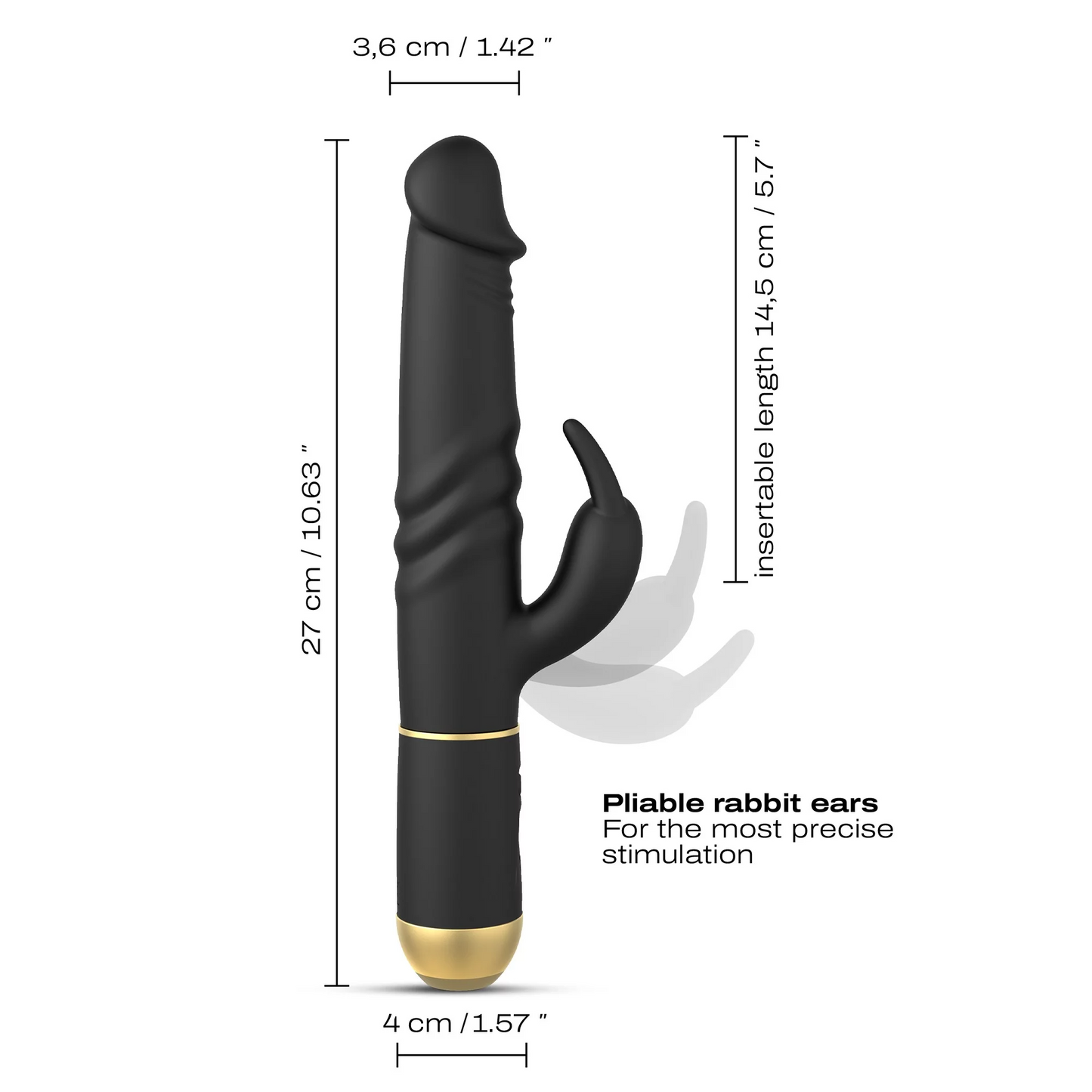 Furious Rabbit 2.0 Vibrator - Black/Gold