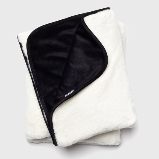 Waterproof Throw Faux Fur White & Black - Queen