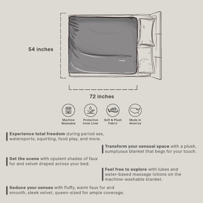 Waterproof Throw Faux Fur White & Black - Queen