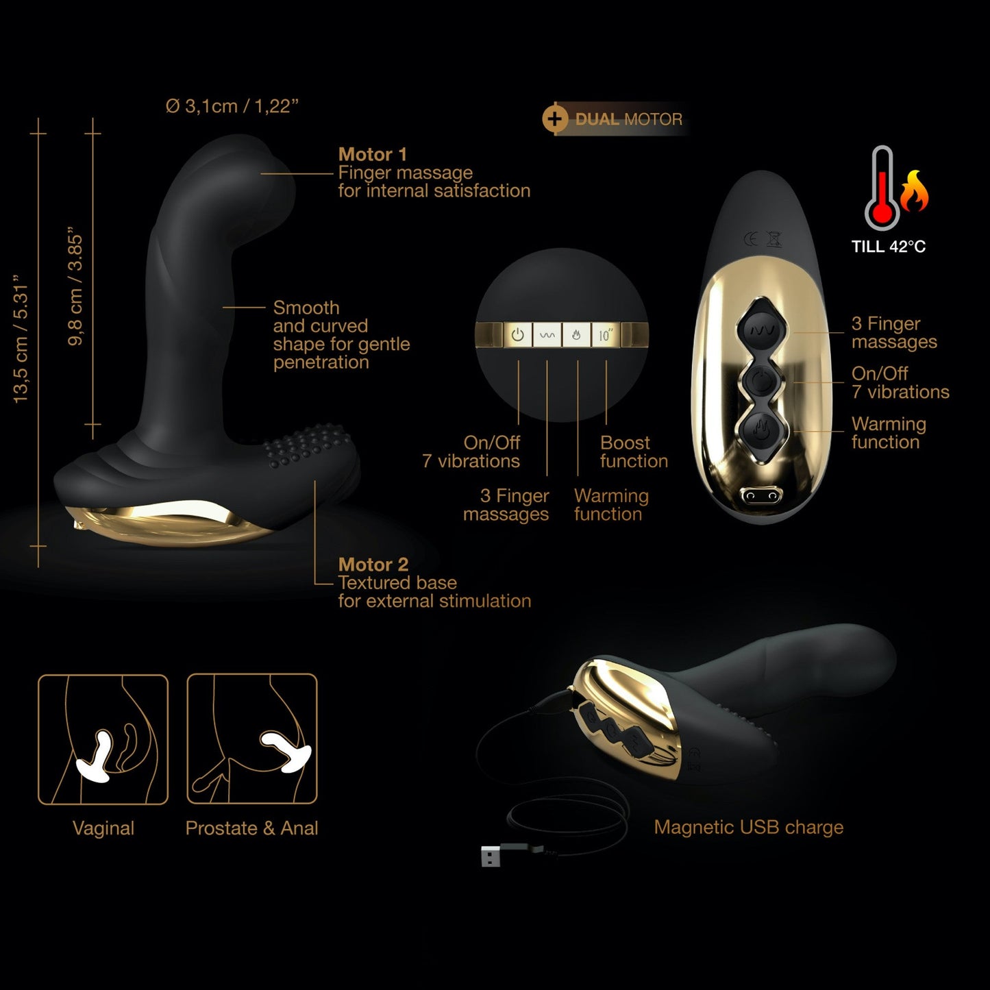 P-Finger - Warming Remote Controlled Vibrator