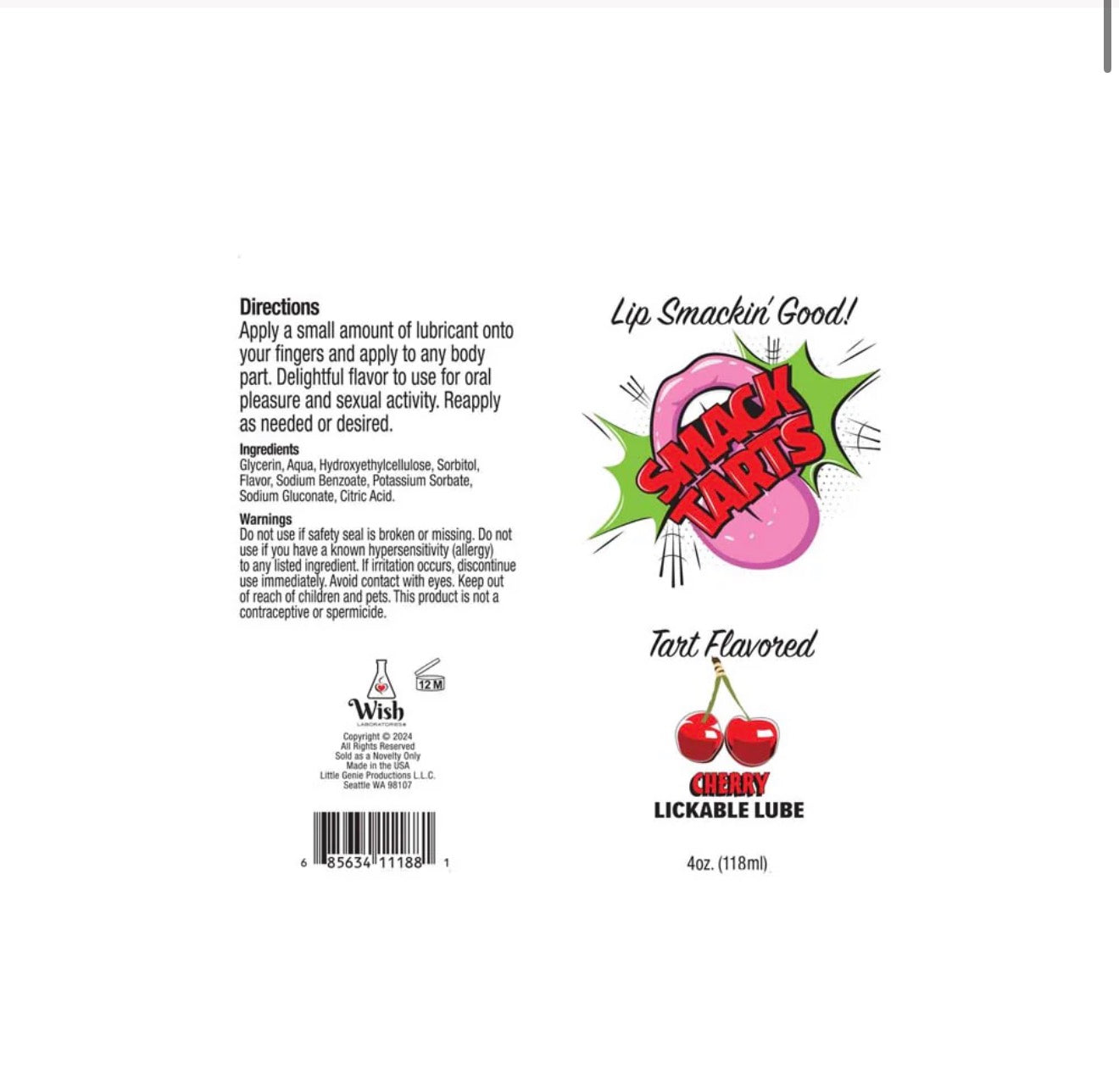 Smack Tart Oral Gel - Cherry