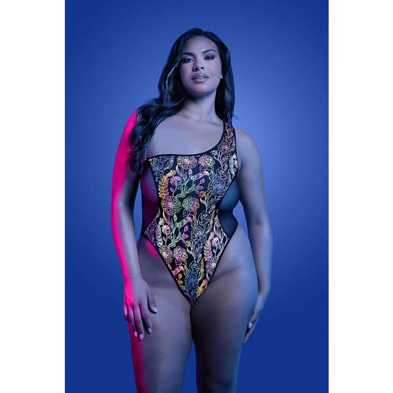 Luminescent One Shoulder Teddy - Queen Size