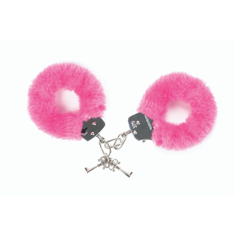 Faux Fur Handcuffs - Pink