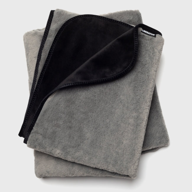 Waterproof Throw Faux Fur Grey & Black - Queen