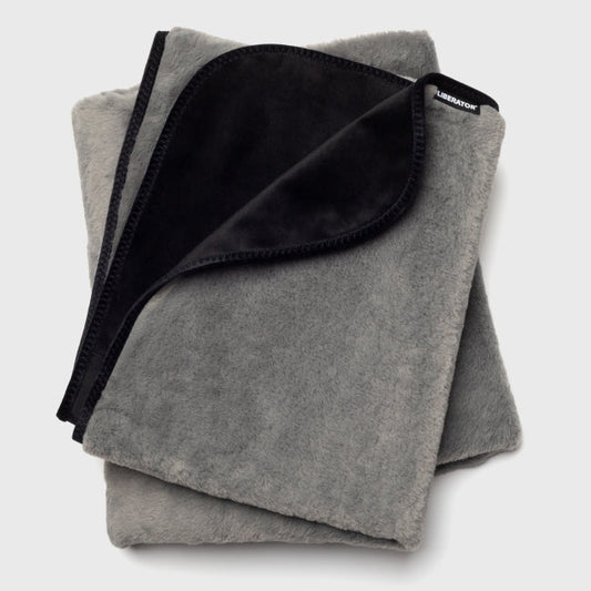 Waterproof Throw Faux Fur Grey & Black - Queen