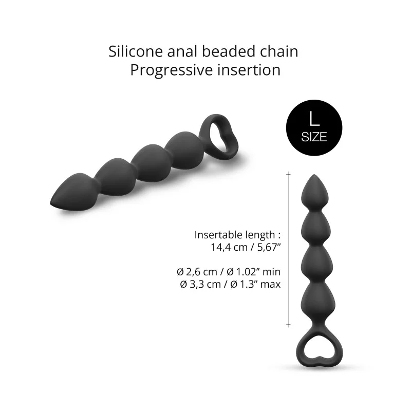 Bing Bang Large - Anal Beads - Black Onyx