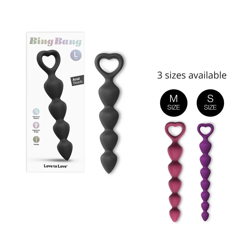 Bing Bang Large - Anal Beads - Black Onyx