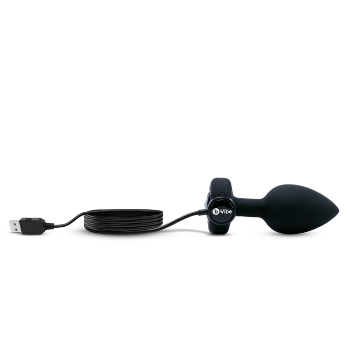 Vibrating Remote Controlled Black Jewel Plug - M/L