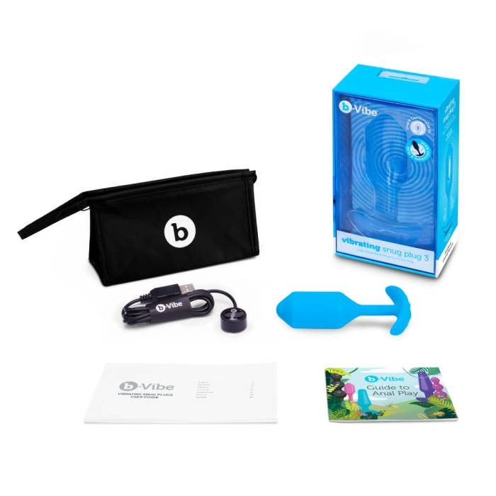 Snug Plug 3 - Weighted Vibrating Plug - Blue