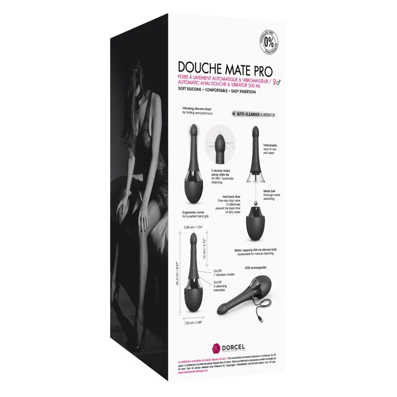 Douche Mate Pro - Emema Vibrator - Black