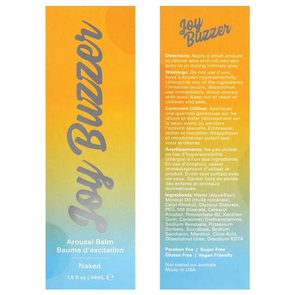 Joy Buzzer Arousal Balm - Naked (Unflavoured)