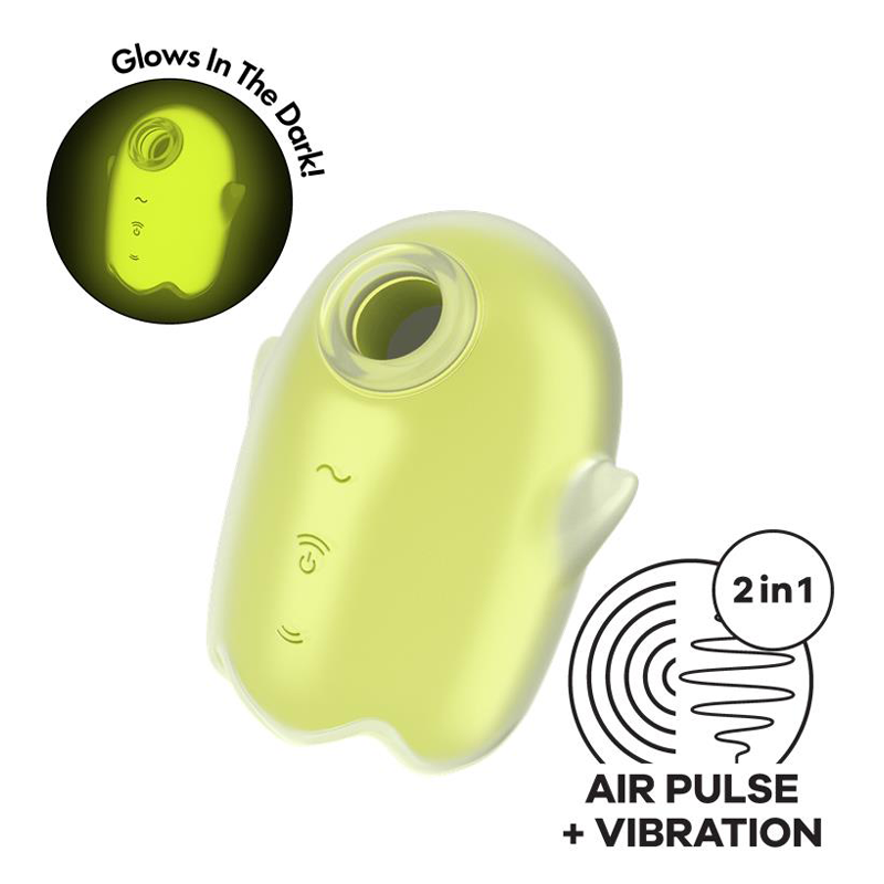 Glowing Ghost - Air Pulse Vibrator - Yellow