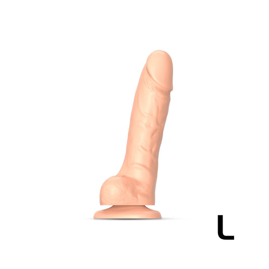 Sliding Skin Suction Cup Dildo Large - Vanilla