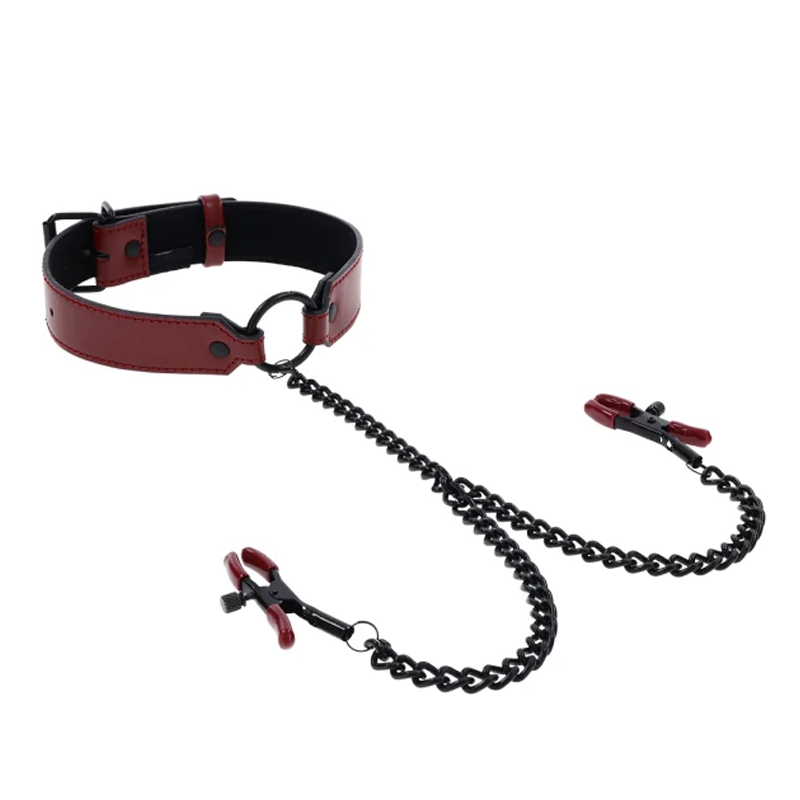 Saffron - Collar with Nipple Clamps