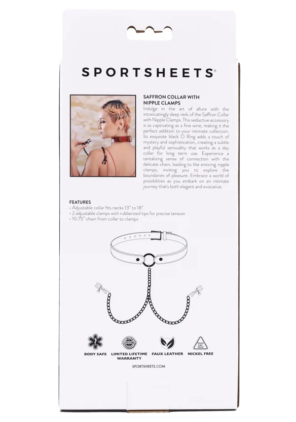 Saffron - Collar with Nipple Clamps