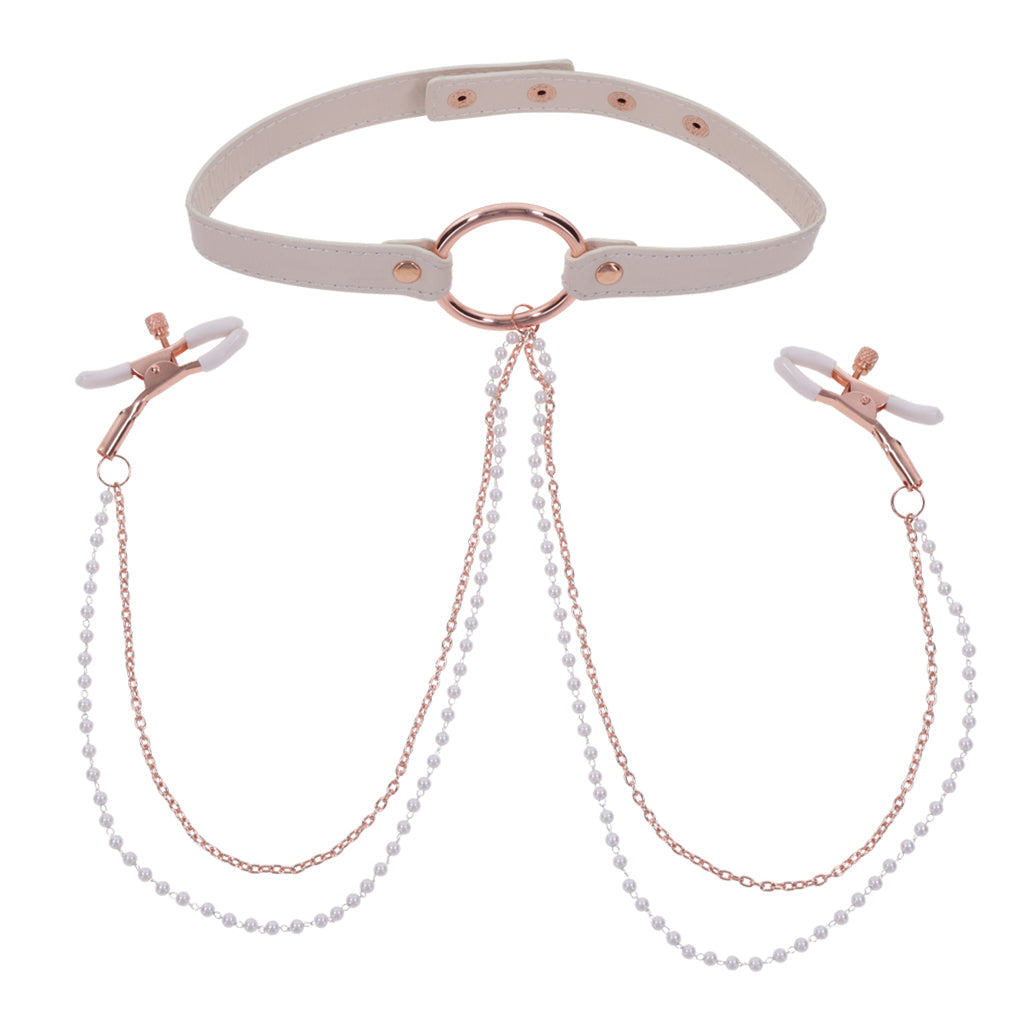 Peaches ‘n CreaMe - Collar with Nipple Clamps