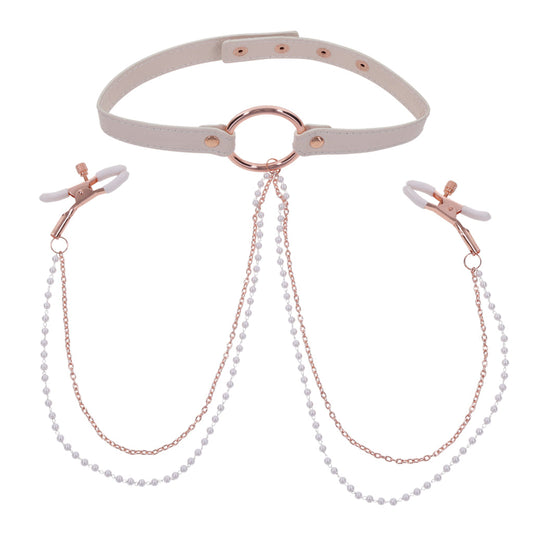 Peaches ‘n CreaMe - Collar with Nipple Clamps